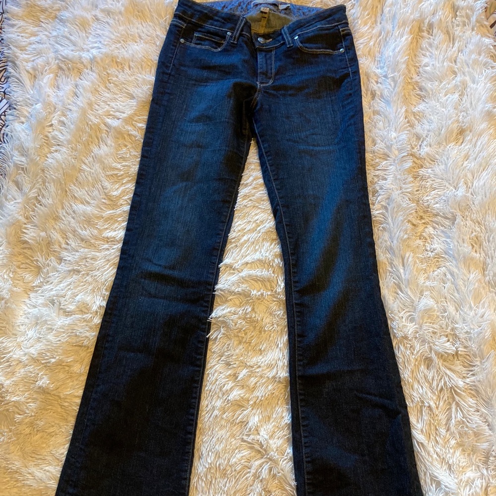 Paige flare leg dark denim 27”